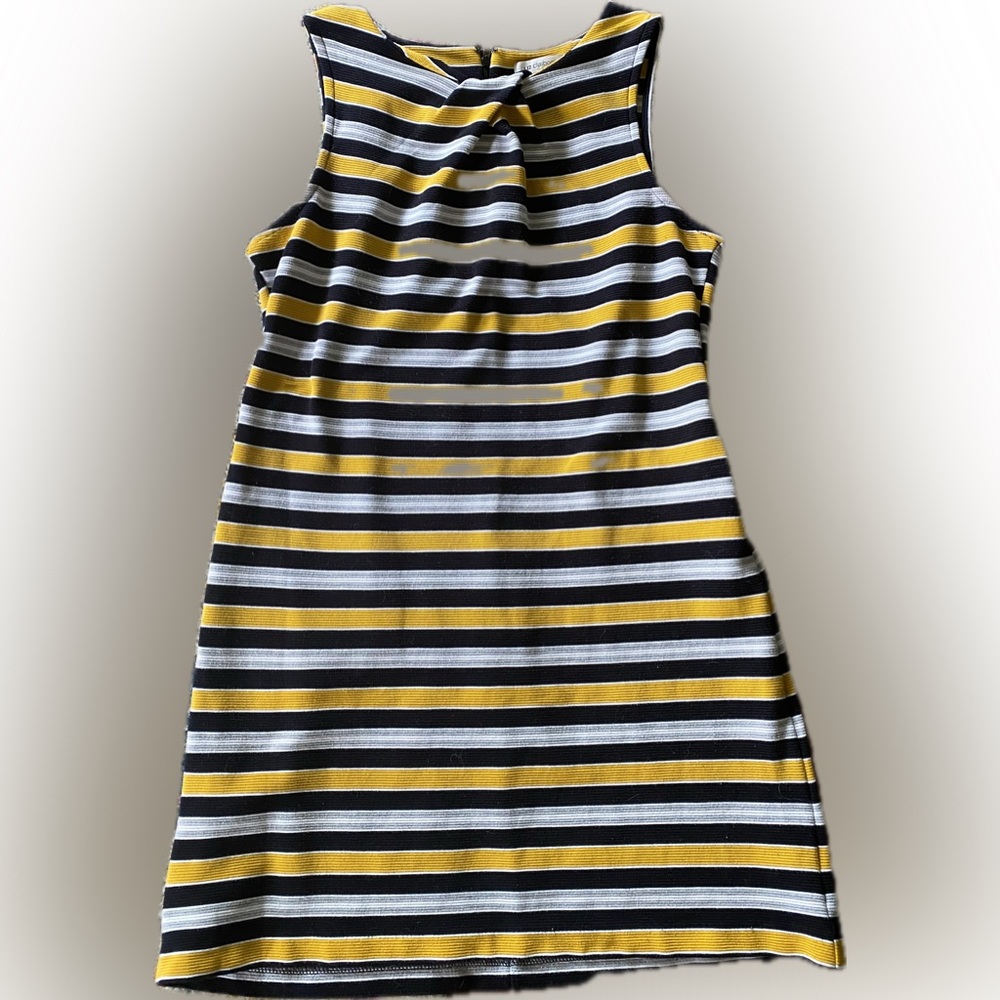 Liz Claiborne Striped Dress - Yellow, Black, White